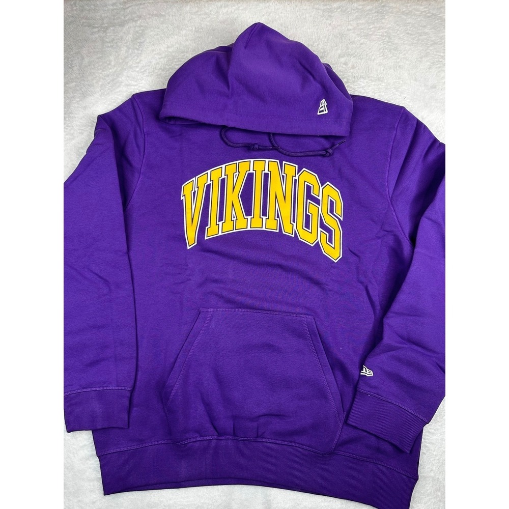 New Era Minnesota Vikings Hoodie Purple Yellow Logo Graphic Sweatshirt XL